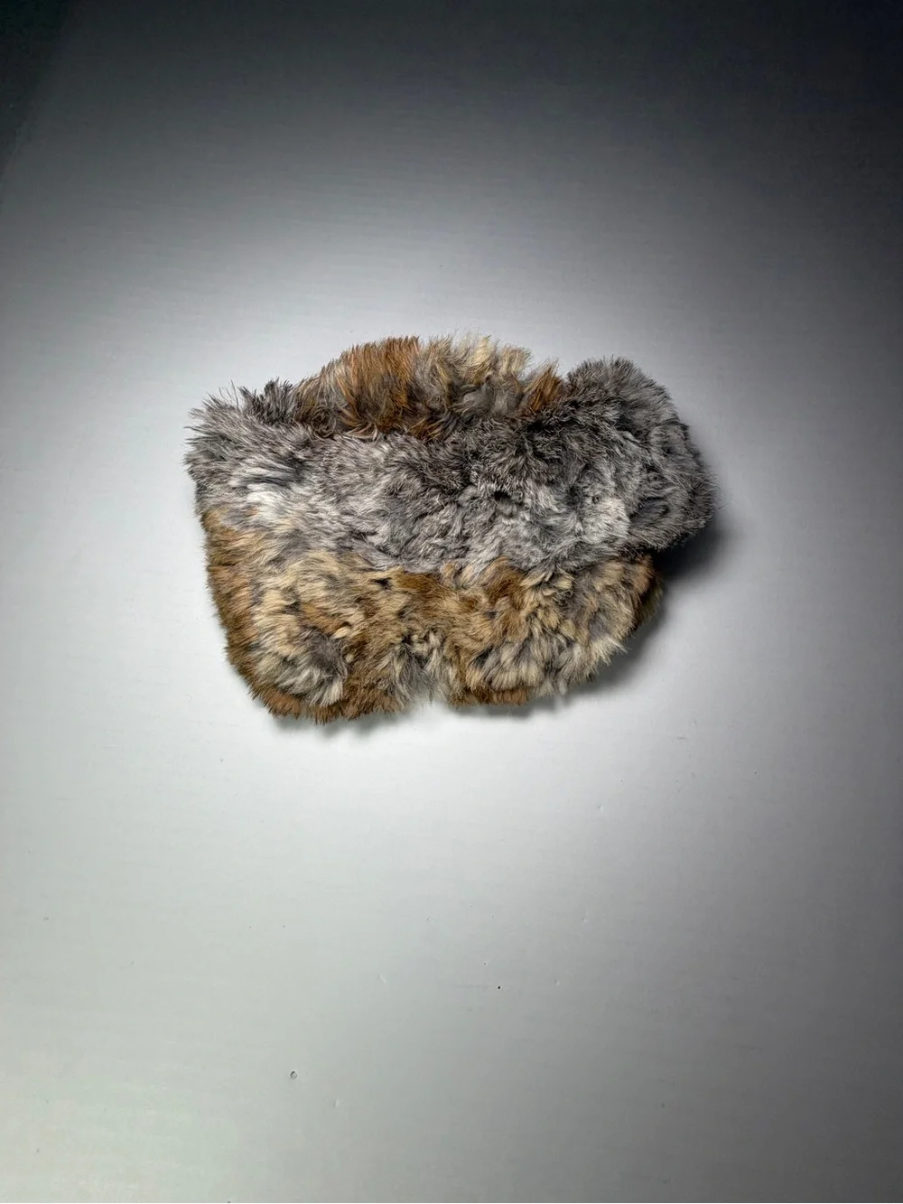 Marcus Adler rabbit Fur Ear Warmer Headband - Gray and Brown